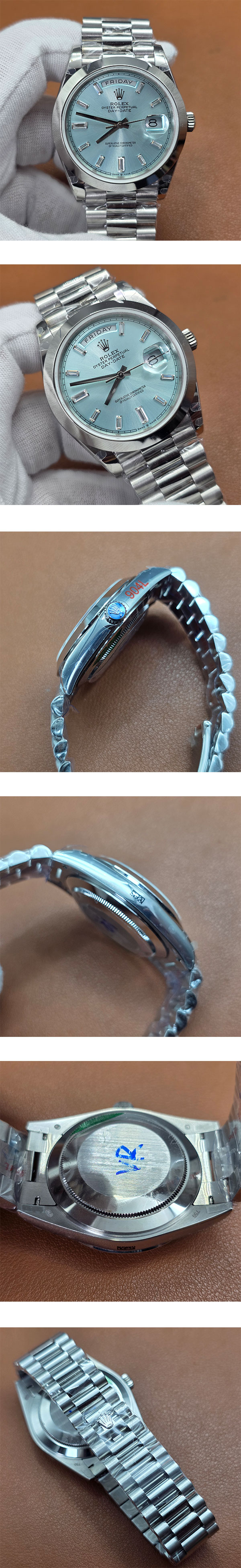 「最高精密」 ロレックスコピー デイデイト 228206A アイスブルー 話題商品 40mm 3255ムーブメント搭載